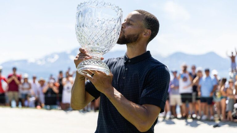 Warriors’ Steph Curry wins celeb match after sinking hole-in-one