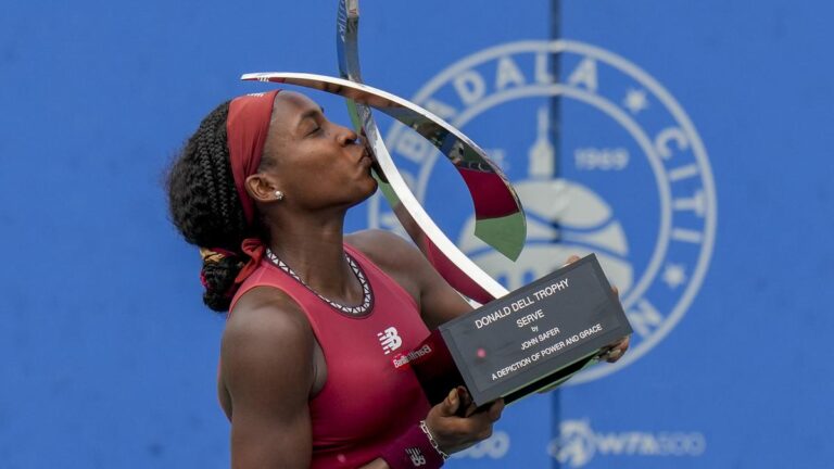 Gauff defeats Maria Sakkari in Washington for her fourth title; Dan Evans wins the lads’s remaining