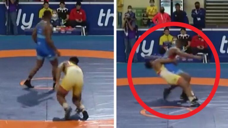 Cuban wrestler’s early celebration backfires in spectacular vogue