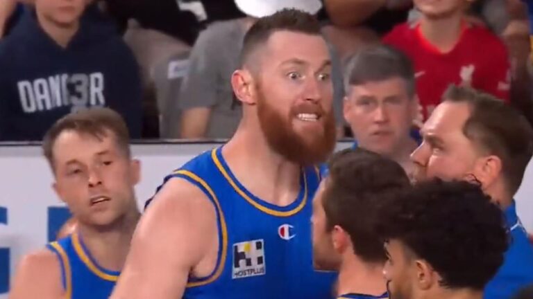 Aron Baynes ejected, argument with ref, video, response, Brisbane Bullets vs Cairns Taipans