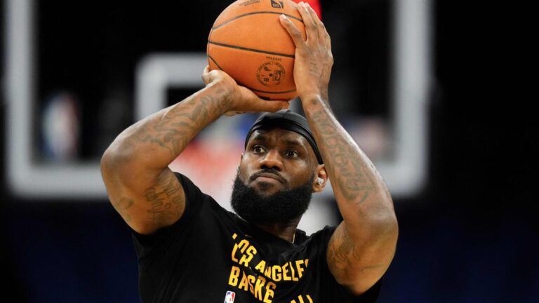 LeBron James, again in Miami with the Lakers, displays on his 4 Warmth seasons