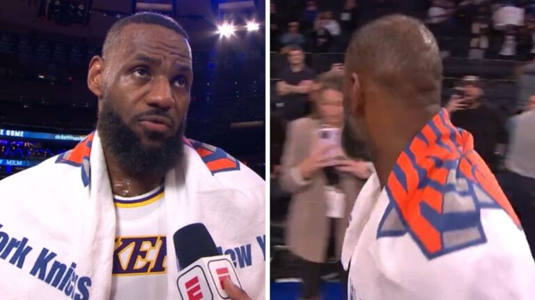 LeBron James carrying Knicks towel sparks frenzied hypothesis about NBA future, commerce from LA Lakers