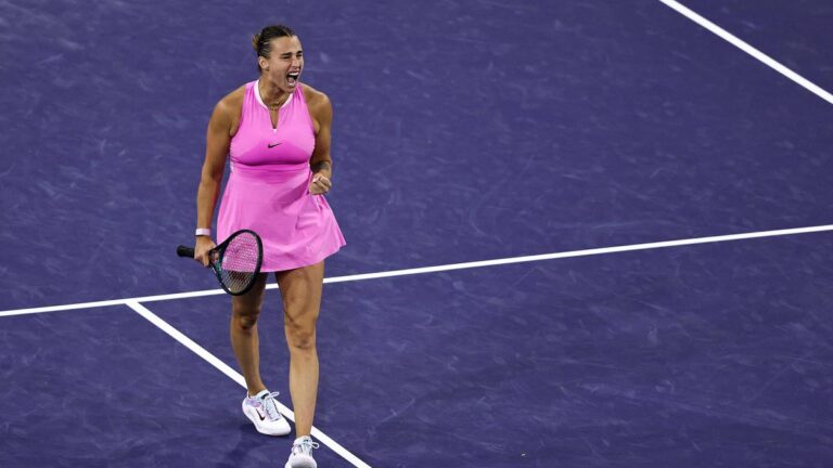 Indian Wells Masters: Sabalenka saves 4 match factors to win opener in opposition to Stearns