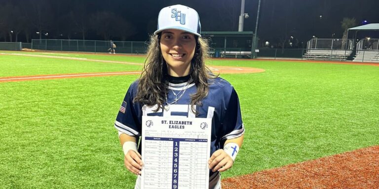 Alexia Jorge first girl to begin at catcher in school sport