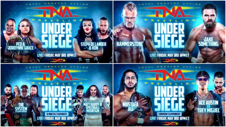The System vs. Hardy & Speedball Mountain, Spitfire vs. Edwards & Slamovich, PCO & Grace vs De Lander & Kon, Plus Extra Set for Below Siege – TNA Wrestling