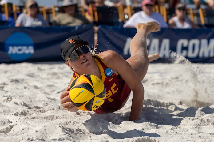 LSU makes waves, however will probably be USC vs. UCLA in seaside volleyball