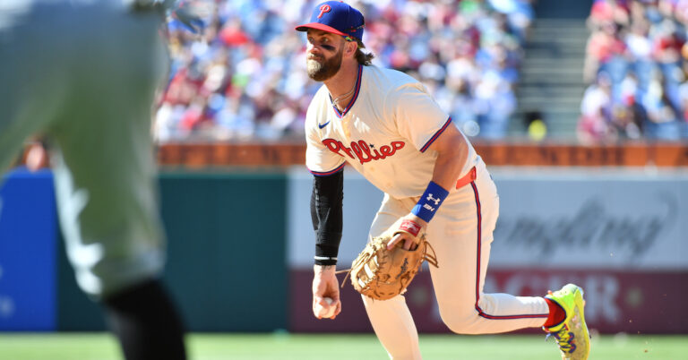 Bryce Harper Is Getting Comfy With First Base