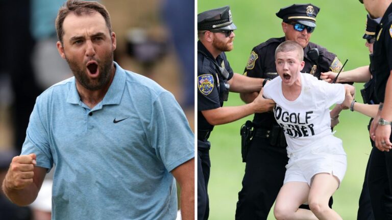 Protesters vandalise 18th inexperienced at Vacationers Championship, Scottie Scheffler wins Vacationers Championship, scorecard, outcomes, newest, updates