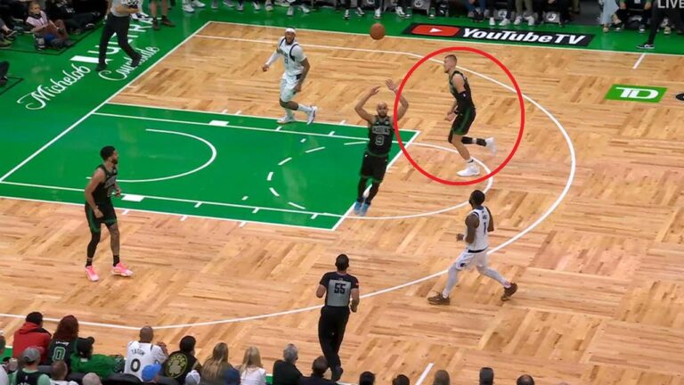 Kristaps Porzingis calf damage replace, Boston Celtics vs Dallas Mavericks rating, field rating, Jaylen Brown foul