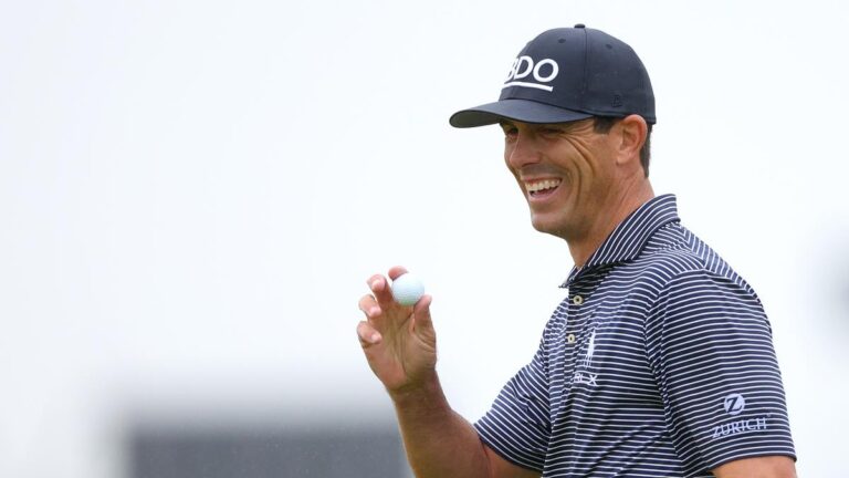 British Open: Horschel shines in rain to guide after brutal third spherical