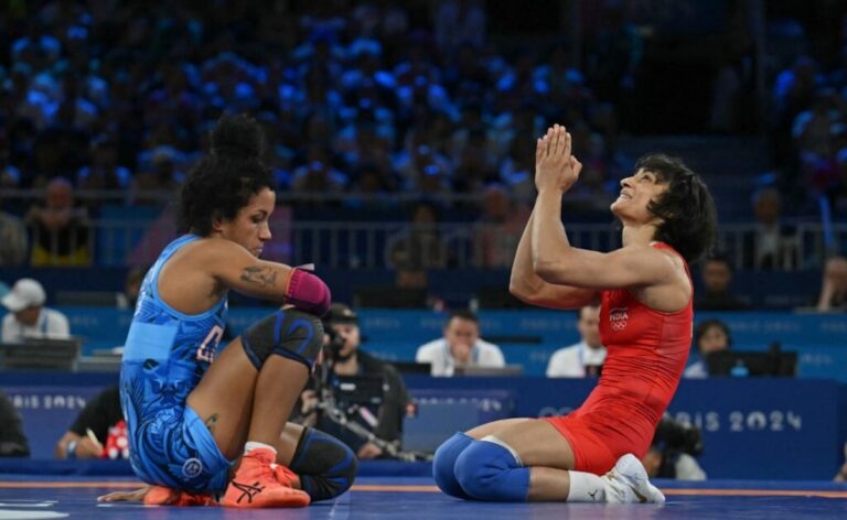 Vinesh Phogat Holds Again Tears After Clinching Historic Wrestling Ultimate Berth In Paris Olympics 2024. Watch