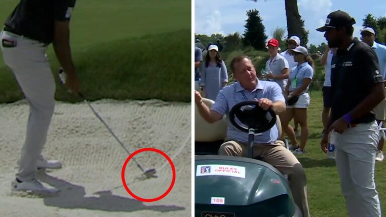 Sahith Theegala penalty incident, video, Patrick Reed