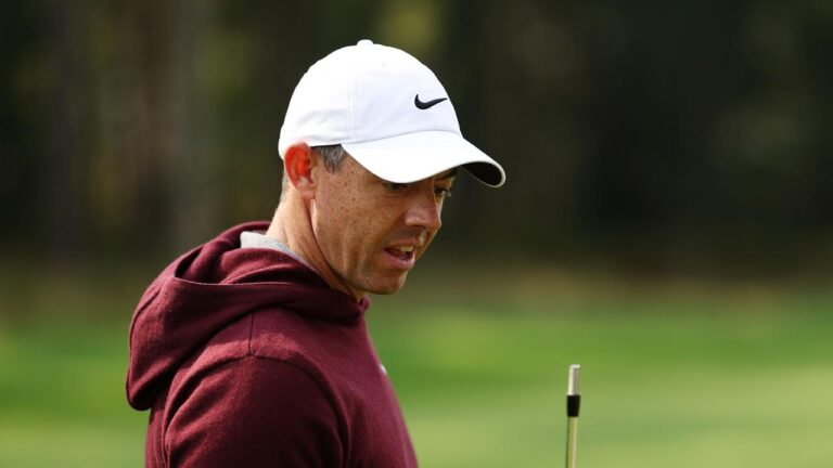 Rory McIlroy snaps membership, European PGA Championship, what occurred, putt left handed, leaderboard, Adam Scott, golf information