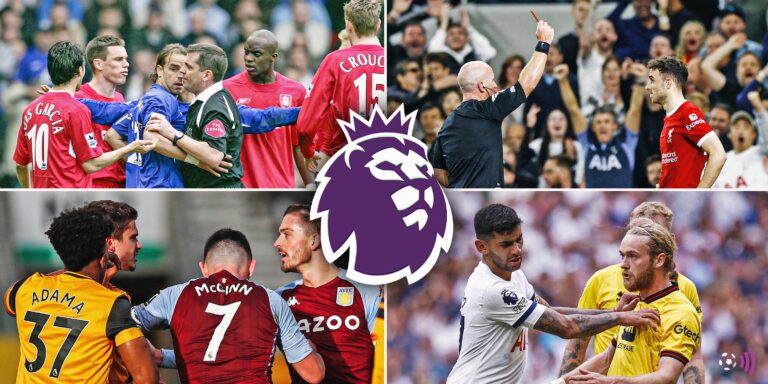 The 12 Premier League matches with essentially the most yellow and purple playing cards