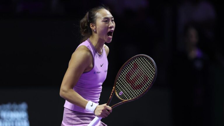 Zheng beats Krejcikova to succeed in WTA Finals showpiece, to face Sabalenka or Gauff for title