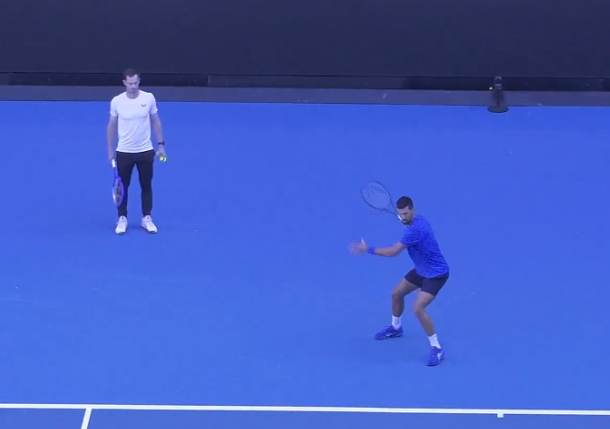 Djokovic and Murray Hit the Observe Courts in Melbourne