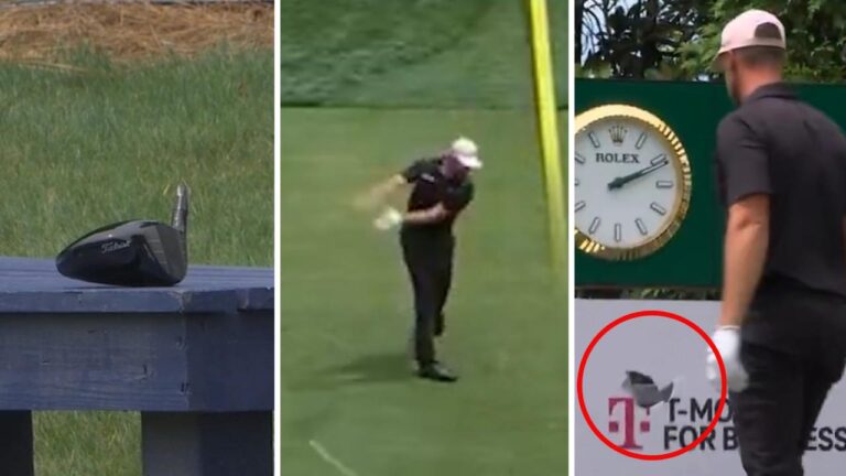 Wyndham Clark throws driver in Quail Hole blow-up, video