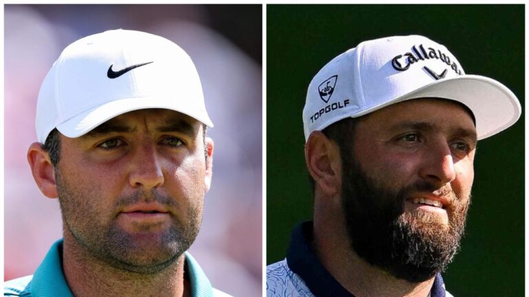third spherical leaderboard, Scottie Scheffler three-shot lead, Bryson DeChambeau meltdown, Jon Rahm LIV, speaking factors