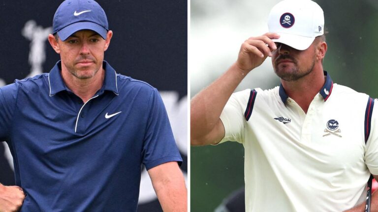 second spherical leaderboard, scores, speaking factors, interviews, Rory McIlroy refuses to talk to media, smashes membership, Bryson DeChambeau misses minimize, Oakmont climate, rain