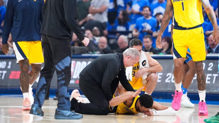 Pacers’ Tyrese Haliburton suffers proper leg damage in NBA Finals, his father says it’s an Achilles