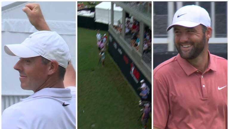 Rory’s insane ‘Comfortable Gilmore’ second as Scheffler makes ominous begin in $155m golf finale