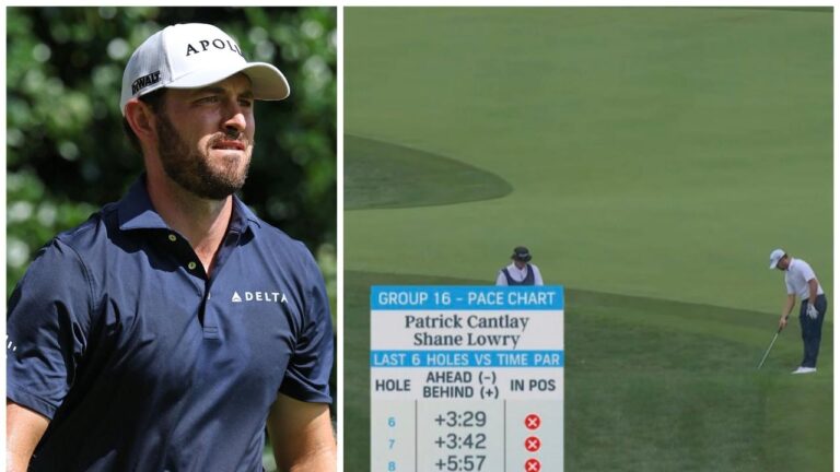 Tour Championship leaderboard, scores, Patrick Cantlay sluggish, tempo of play, social media backlash, video, highlights