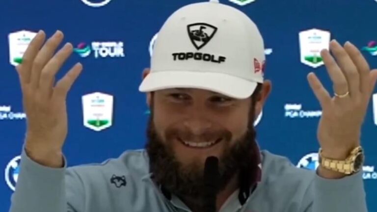 Tyrrell Hatton press convention, waking up in vomit, video, Ryder Cup celebrations, Crew Europe, information