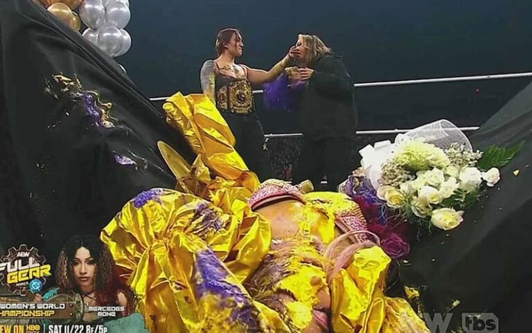 Mercedes Moné’s 12 Belts Celebration Ends in Chaos After Shock Desk Assault on AEW Dynamite
