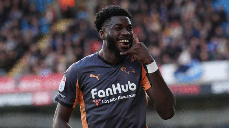 Patrick Agyemang scores second objective of season for Derby County