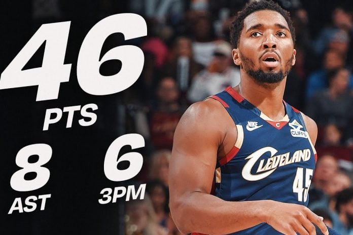 Donovan Mitchell explodes for 46 as Cavaliers outlast 76ers