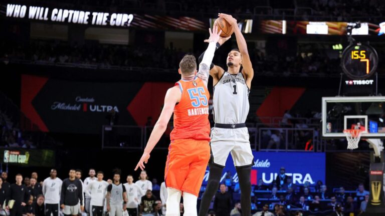 NBA Cup semifinals: Spurs upset Thunder on Wembanyama return; Knicks sink Magic