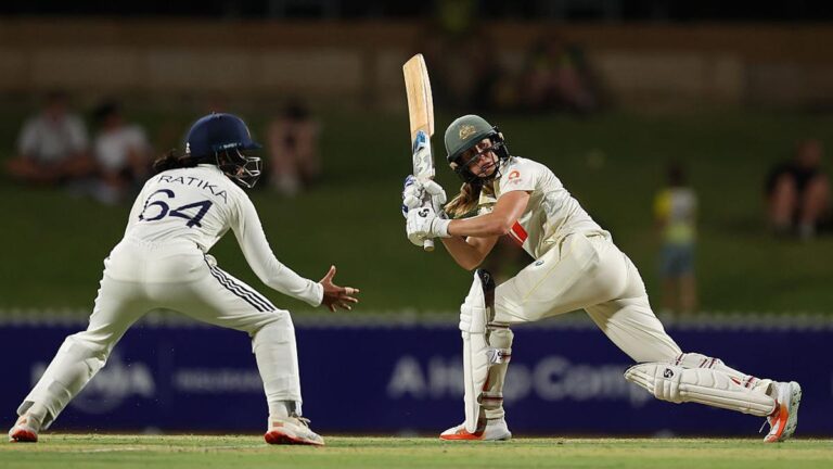 AUS-W vs IND-W LIVE SCORE, Solely Check Day 2: Australia 241/6, leads by 43 runs; India picks two fast wickets