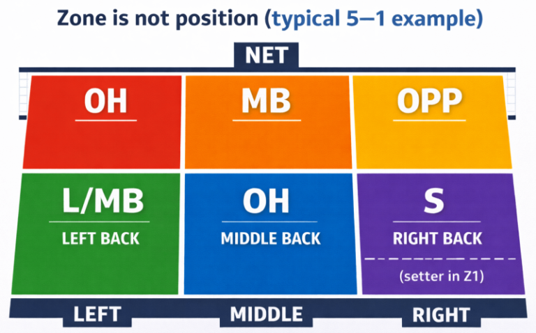 Volleyball Zones & Courtroom Positions (with diagrams)