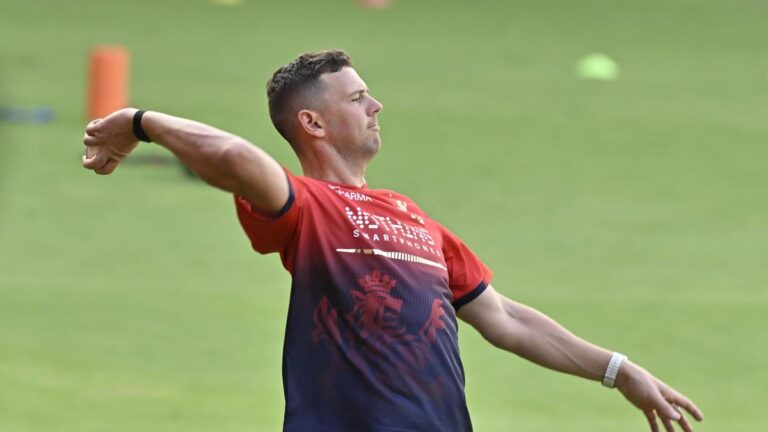 IPL 2026: Josh Hazlewood begins for RCB towards RR